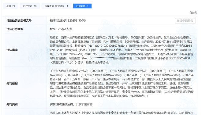 多款产品不合格！涉事企业回应开元棋牌app亚洲沙示汽水等